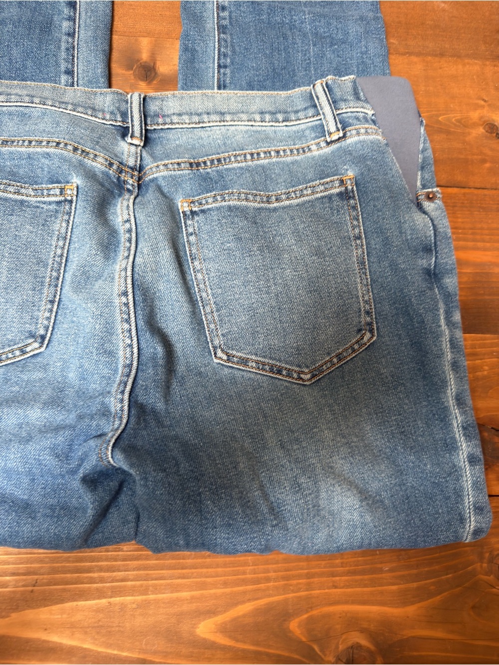 Hatch Straight Leg Medium Wash Maternity Denim Jeans - Picture 8 of 11